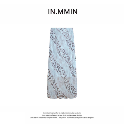 IN.MMIN  豹纹斜裁半身裙A字半裙-bq5197