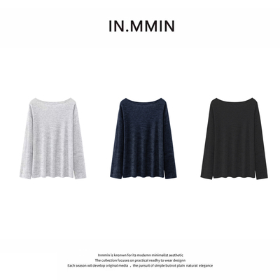 INMMIN 和纸纱慵懒风圆领宽松显瘦套头长袖防晒罩衫-zz1098