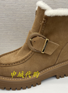 蹀愫专柜正品女鞋2025冬季加绒雪地靴女厚底保暖短靴子TA65702-53