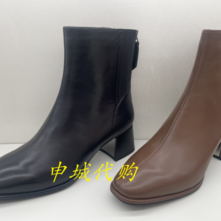 莱尔斯丹通勤时装靴女粗跟短靴子