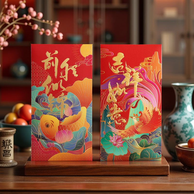凤凰锦鲤红包袋前程似锦利是封