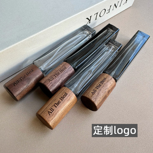 10ML香水分装瓶高档木盖玻璃喷雾瓶旅行便携香水瓶小样瓶定制logo