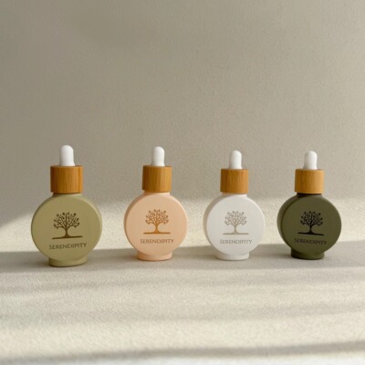 高档滴管瓶竹木盖分装瓶定制Logo