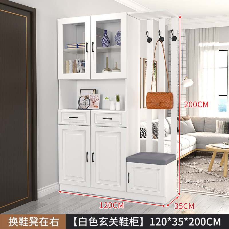入户实木鞋柜一体玄关柜客厅隔断简约现代家用门口靠墙屏风装饰柜