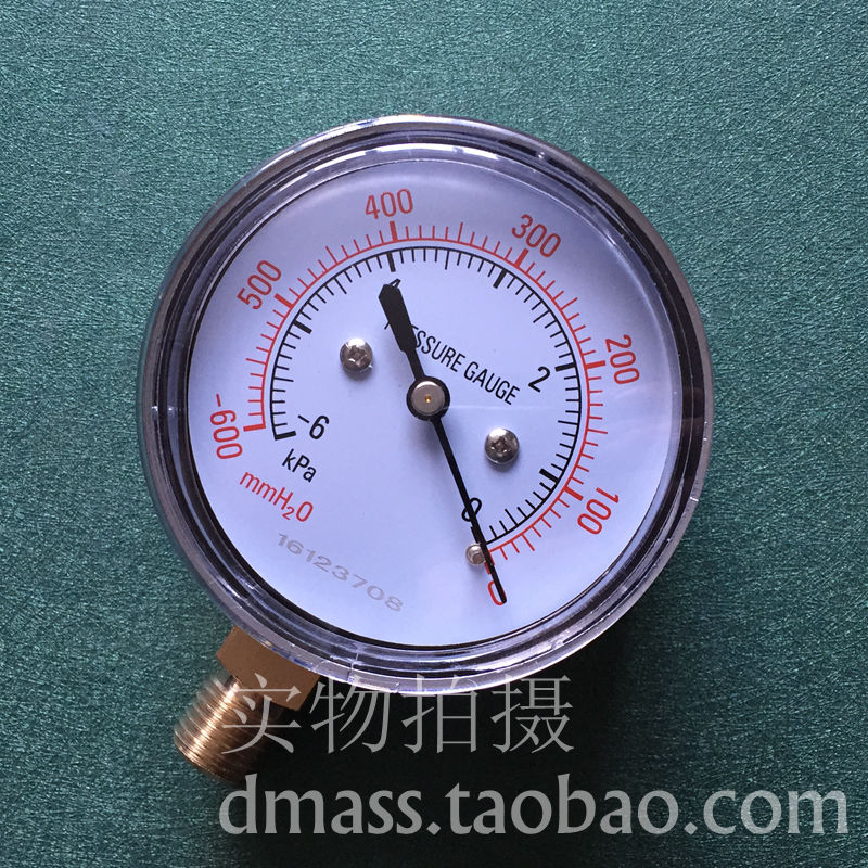 YE60膜盒压力表-6KPA-0天然气微压表-600MMH2O微压表千帕表