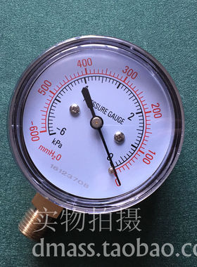 YE60膜盒压力表-6KPA-0天然气微压表-600MMH2O微压表千帕表