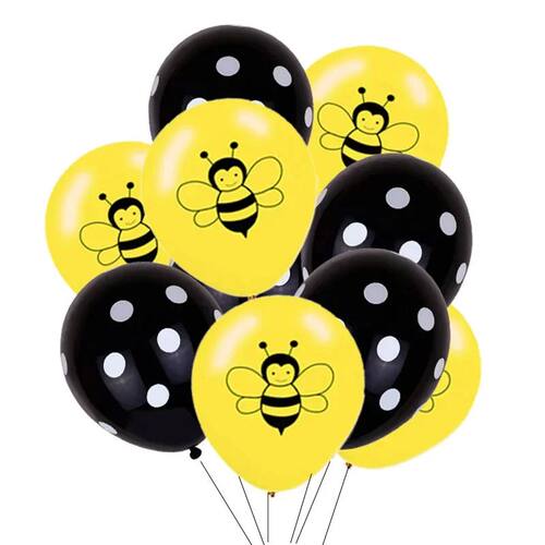 Bumble Bee Themed Happy Bee Day Balloons Happy Birthday Bann