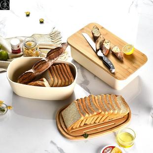 Food grade wooden lid bread storage box
