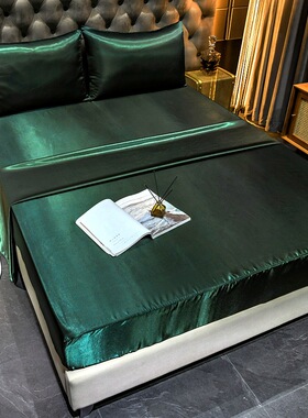 绸面色丁床单床笠枕套床上用品 Satin bed sheets bed pillowcase
