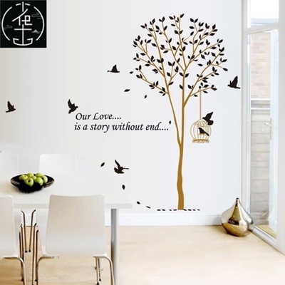Can remove the wall sticker tired bird nest wallpaper