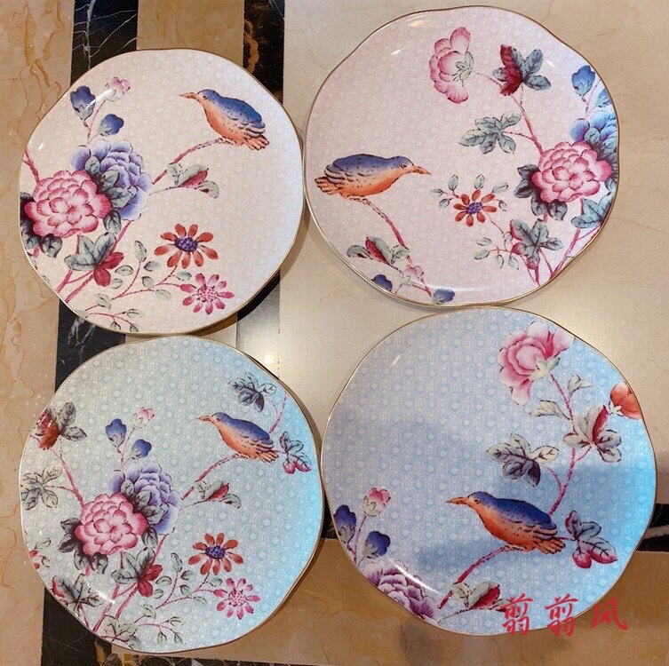 现货wedgwood骨瓷盘cuckoo杜鹃布谷鸟点心水果盘四件套茶具高颜值