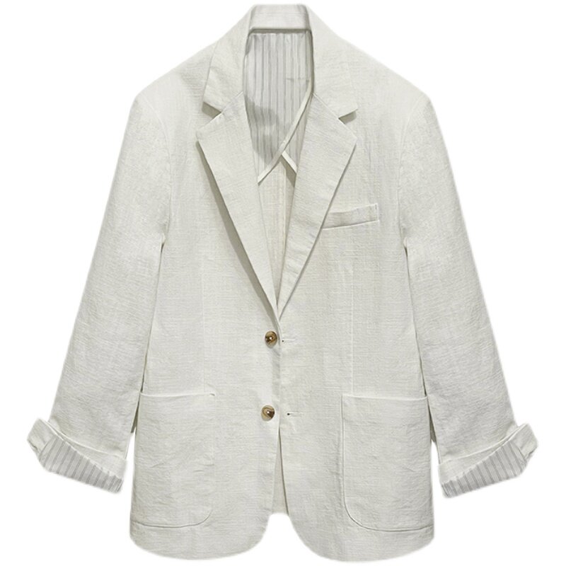 秋季亚麻单层西装外套男士休闲日系棉麻西服潮D318#FC1899-P95,男装西服,电商D318(原电商B337)