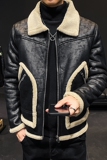 加厚羊羔毛皮毛一体男机车皮衣外套大码B337#F62-P245控358主推，男装夹克，电商D318(原电商B337)