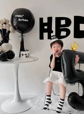 小红薯儿童生日装饰气球 HBD加厚无纺布墙贴男孩女孩生日派对布置