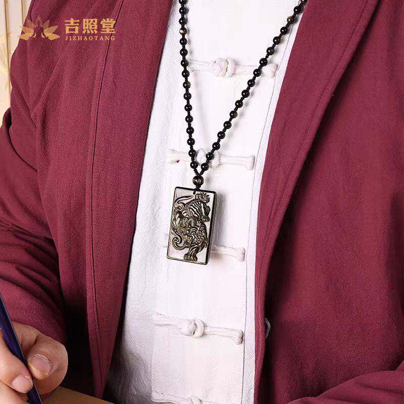 天然金曜石貔貅吊坠男女款属相猴本命年护身符项链挂件饰品礼物