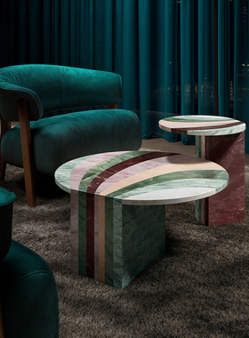 Agua–Marea意式轻奢高级感大理石玉石客厅组合茶几别墅设计师款