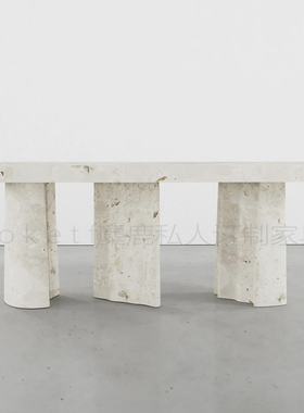 Bellagio轻奢高级感天然莫奈花园大理石入户正对门玄关桌客厅靠墙