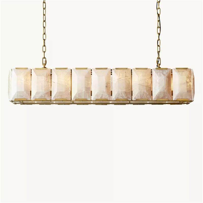 rh出口北美外贸灯具西班牙美式轻奢现代简约岛台餐厅云石水晶吊灯