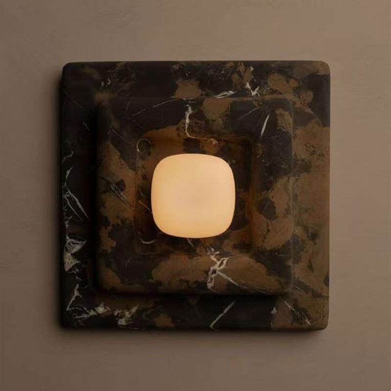 法式天然洞石壁灯设计师款高级客厅大理石灯民宿酒店卧室床头灯