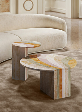 Agua–Marea意式轻奢高级感大理石玉石客厅组合茶几别墅设计师款