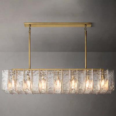 出口外贸 美式乡村轻奢简约 Restoration Hardware 格子矩形吊灯