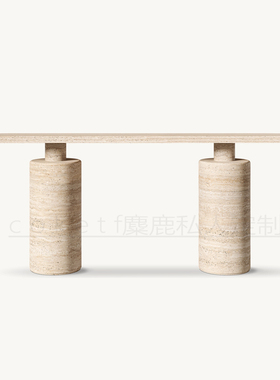 RH Ponti侘寂风天然大理石玄关桌子别墅设计师款入户靠墙长条几