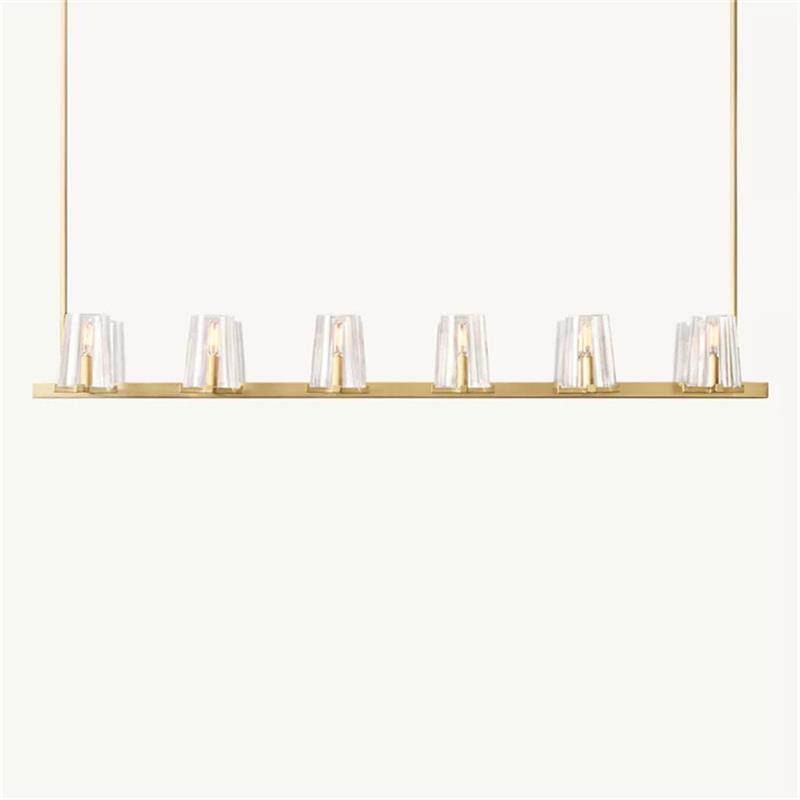 rh北美出口 黄铜美式简约后现代轻奢别墅餐厅岛台设计师玻璃吊灯