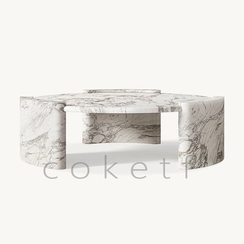 Cardin意式极简奢石大花白茶几客厅2025新款家用轻奢高级感设计师