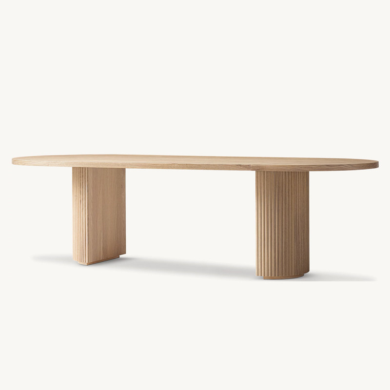 RH BYRON美式乡村实木长方形餐桌轻奢高级感设计师款别墅长饭桌子