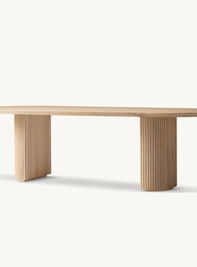 RH BYRON美式乡村实木长方形餐桌轻奢高级感设计师款别墅长饭桌子