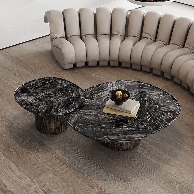 北欧极简天然大理石茶几现代简约客厅家用小户型设计师款组合茶桌