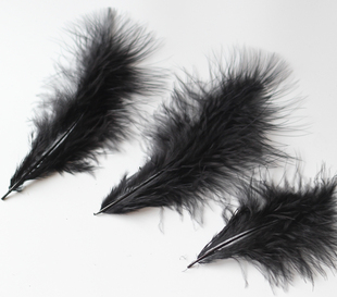 DIY饰品配件婚礼白羽毛吊灯装饰羽毛抖音网红羽毛全绒黑白2色入