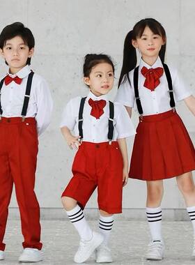 儿童短袖合唱演出服幼儿园表演服花童口才朗诵服男女童主持人礼服