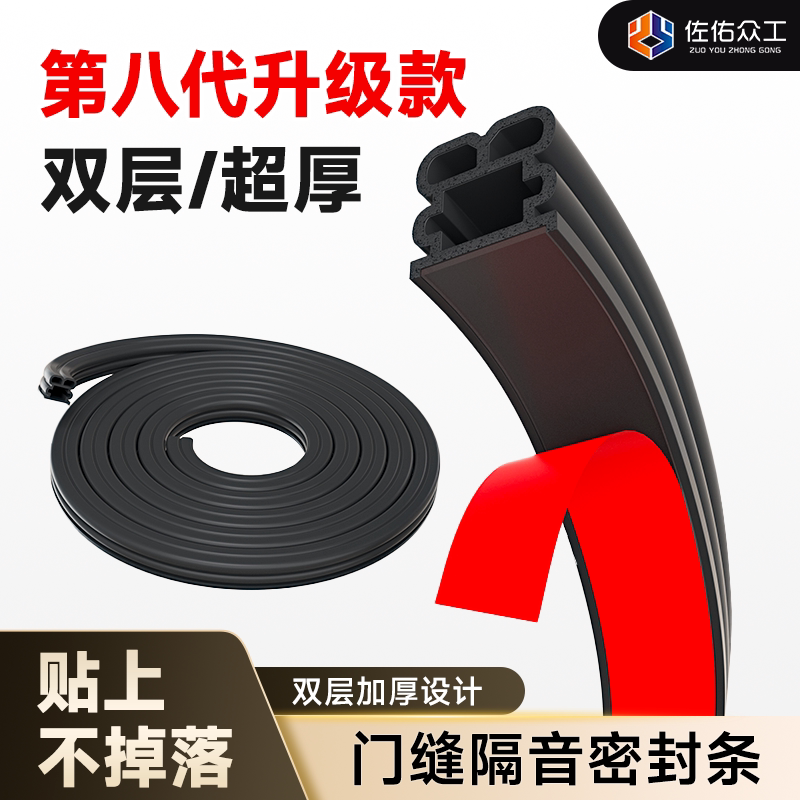防盗门密封条B型隔音胶条入户门缝专用超静音大门卧室缝隙挡风条图片