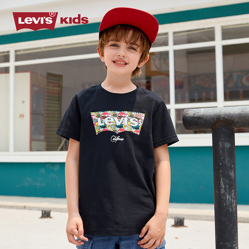 levis李维斯童装男童短袖t恤纯棉2024夏新款儿童中大童半袖体恤