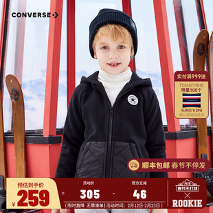 converse匡威儿童童装保暖棉服2025秋冬新款男女童短款连帽外套潮