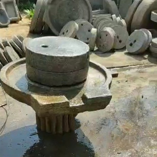 民间老石墩石磙圆墩子旧石器流水摆件底座别墅花园围墙造景石柱墩