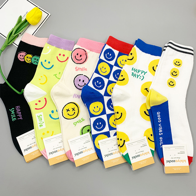 吸汗透气女精梳棉中筒袜子