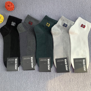 东大门袜子男春夏新款韩国网面数字23号运动薄款男短袜