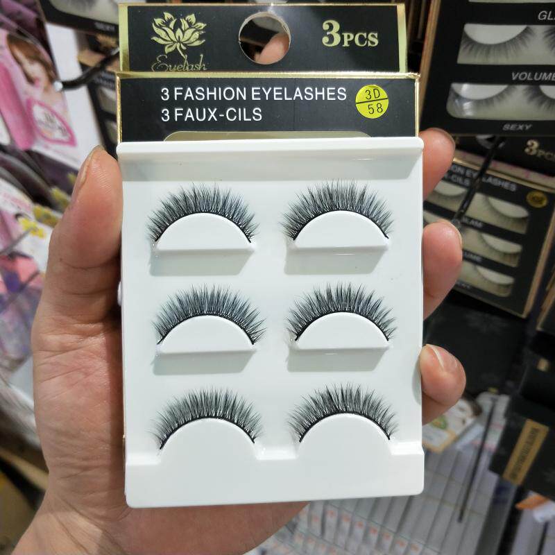 一盒3副网红3D假睫毛58#奢华立体多层超自然裸妆浓密眼睫毛超逼真