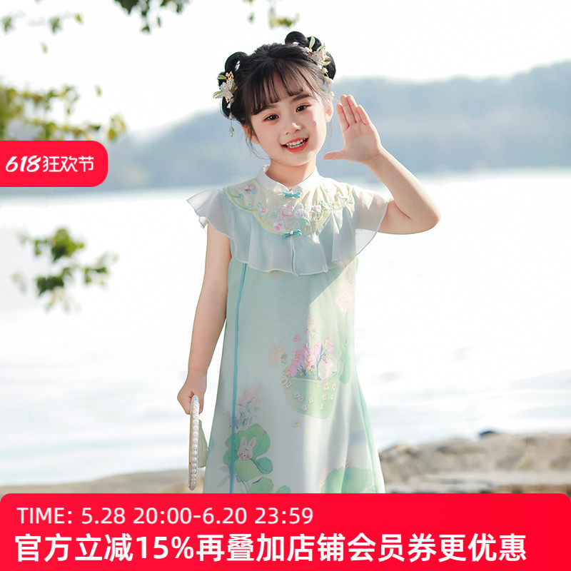 汪小荷夏季新款改良薄款儿童雪纺无袖,童装/婴儿装/亲子装,旗袍,淘宝优惠券,粉丝福利购,淘宝优惠卷