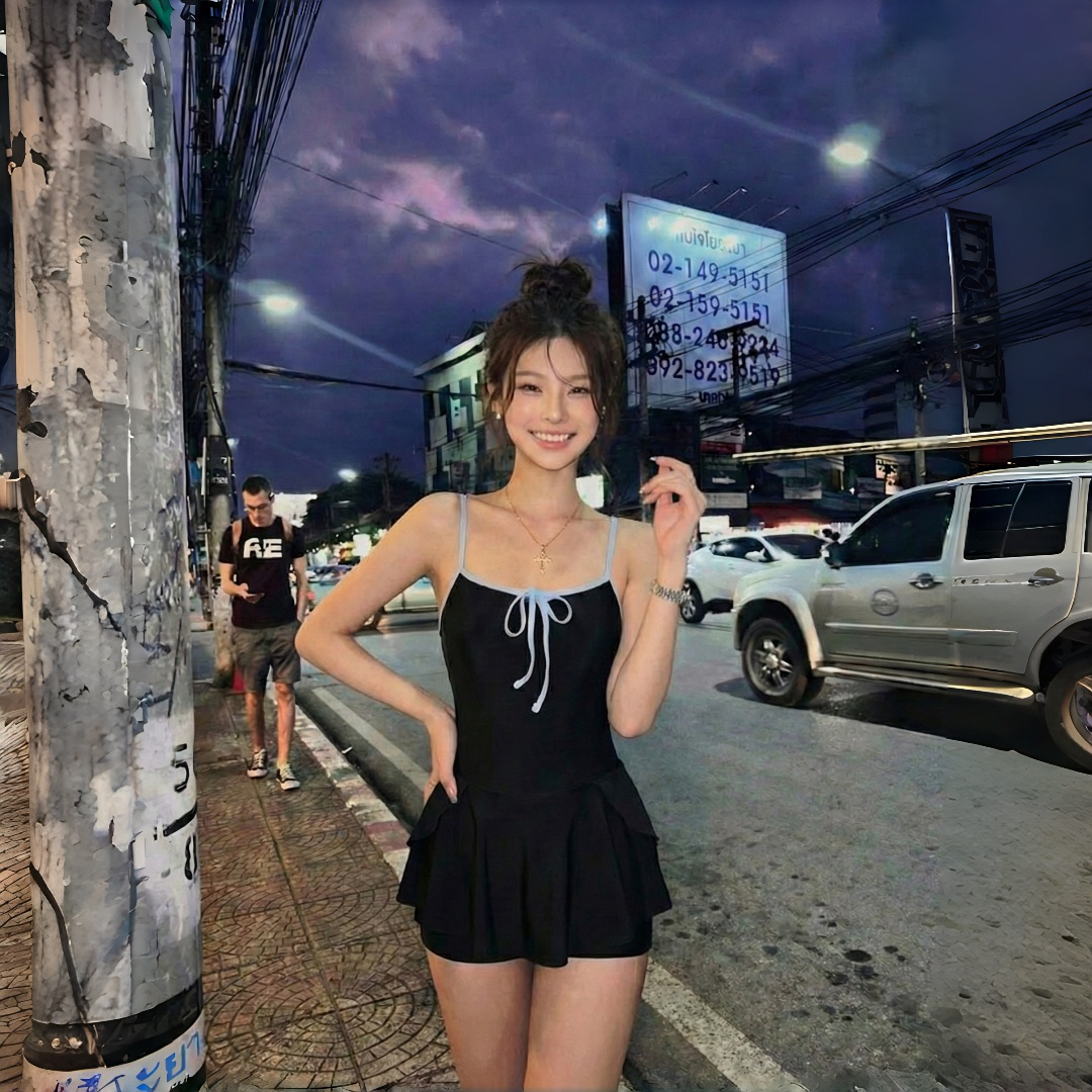 2026新款连体泳衣女高级感度假绝美遮肚子显瘦性感纯欲泳装泡温泉