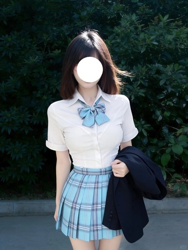 甜美风日系收腰白色短袖衬衫叠穿璃海裙学院风原创JK制服修身套装