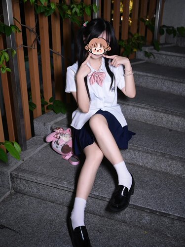 校园风女学生百搭显瘦樱花刺绣短袖白衬衫叠穿绀色裙子小个子套装