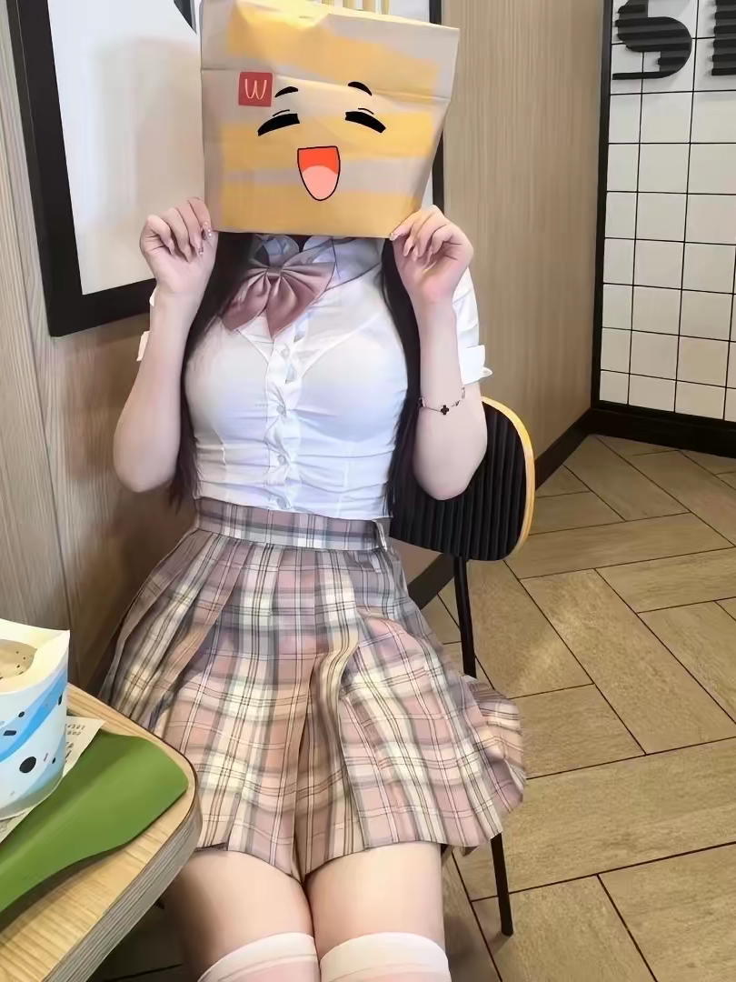 原创正版jk制服甜妹收腰短袖衬衫叠穿樱奈格裙日系小个子穿搭套装