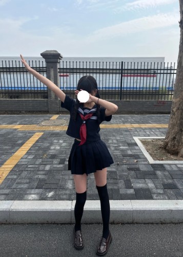 女夏季基础款绀三本短袖水手服校供感绀色短裙学院风日系叠穿套装