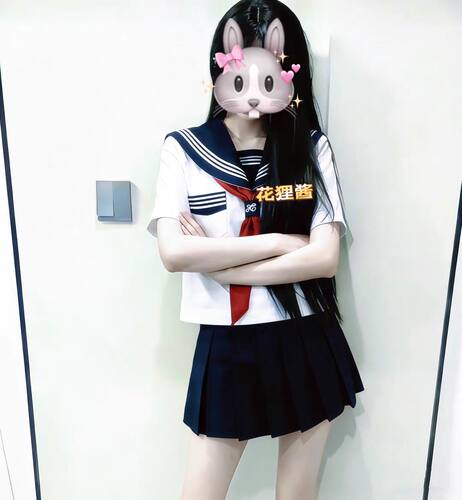 【花狸酱】日系JK制服白三本短袖水手服叠穿绀色短裙女夏季裙套装