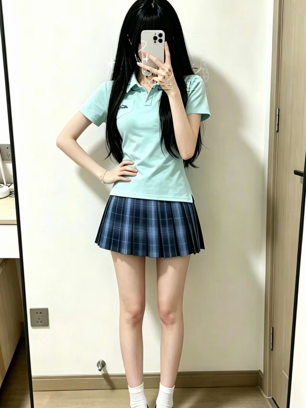 夏季jk制服短袖T恤女学生刺绣polo衫简约通勤百搭学院风校供上衣