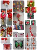 饰手工小饰品 珠花灯笼小樱桃盆栽盆景绿植装 饰品 蝴蝶结