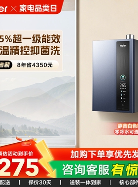 海尔燃气款热水器超一级能效增压水伺服零冷水16L升天然气E5